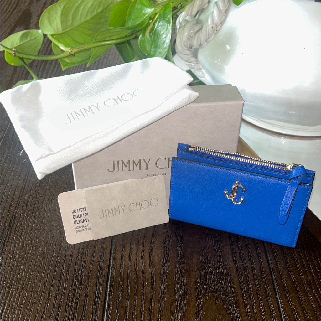 Jimmy Choo Brand New Litzy Bifold Card Holder/Wallet Full Inclusion